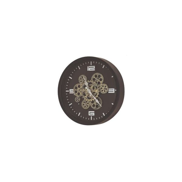 Rund Väggklocka Metall Svart Kugghjul - Diameter 38cm