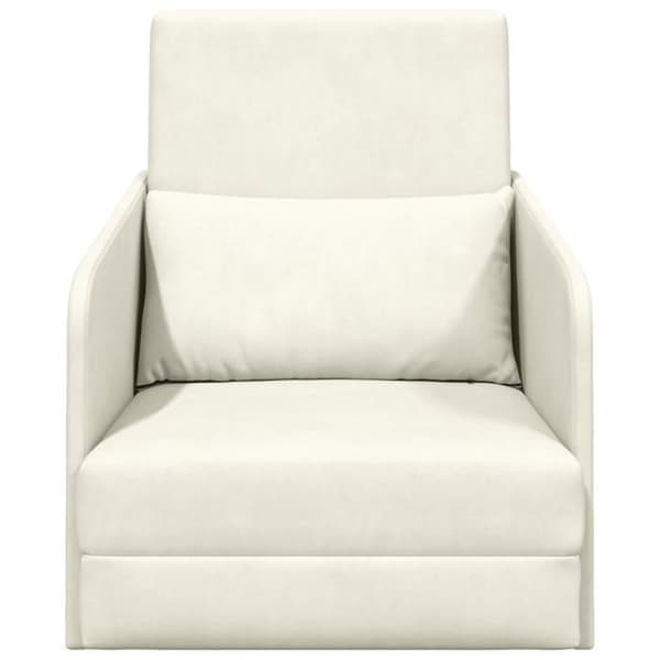 Sängsoffa på golvet 2 i 1 kräm 65x80x83 cm i sammet