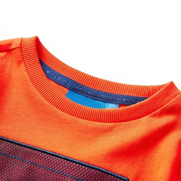 T-shirt barn långärmad orange multi-storlekar