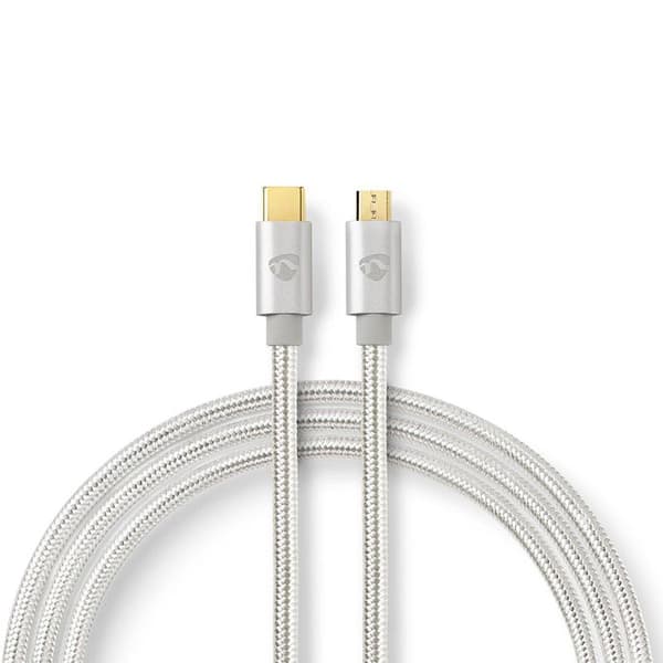 Synkroniserings- och laddningskabel - Nedis® - USB 2.0 - 3,0 meter - Typ-C han - Micro B han