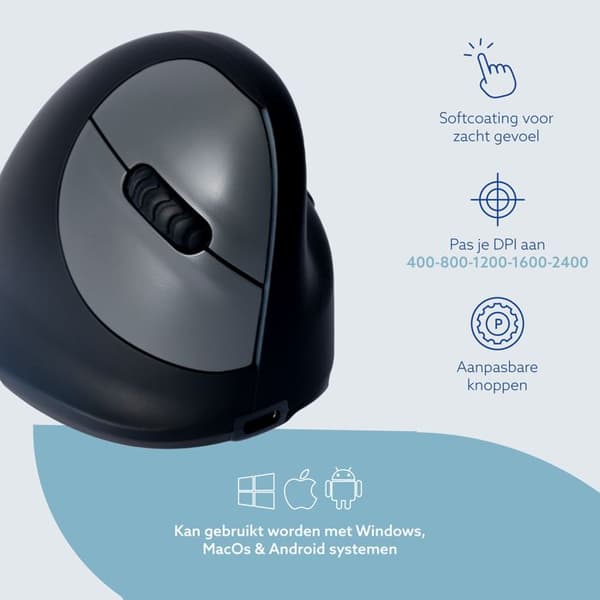 R-Go HE Break (stort modell, rak, 3-i-1-anslutning Bluetooth/2,4 GHz/USB)