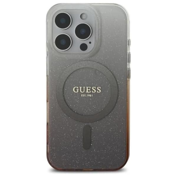 Coque Guess IML Glitter Gradient MagSafe för iPhone 16 Pro Max (brun)