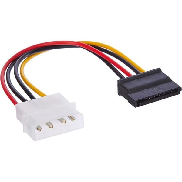 Strömkabel - CABLEPELADO - 0205 - SATA ↔ Molex 4-pins - 15 cm - Svart