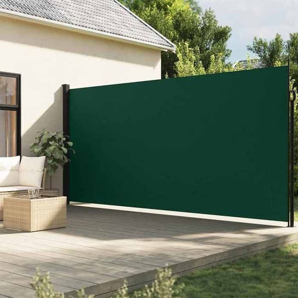 vidaXL Retractable sidokappa mörkgrön 220x500 cm 4004485