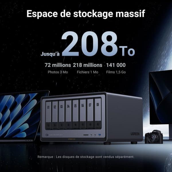 NAS-server - UGREEN - DXP8800 Plus - 8 fack - 8 GB