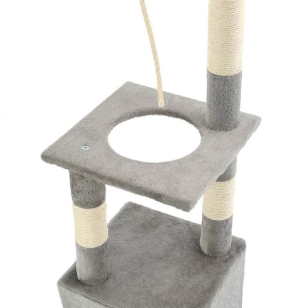 vidaXL Kattträd med Sisal skrapstolpar 109 cm Grå