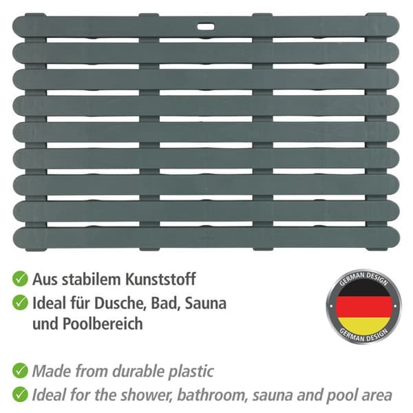 Duschgaller - WENKO - Grå - Halkfri - Plast - 80x50x3cm