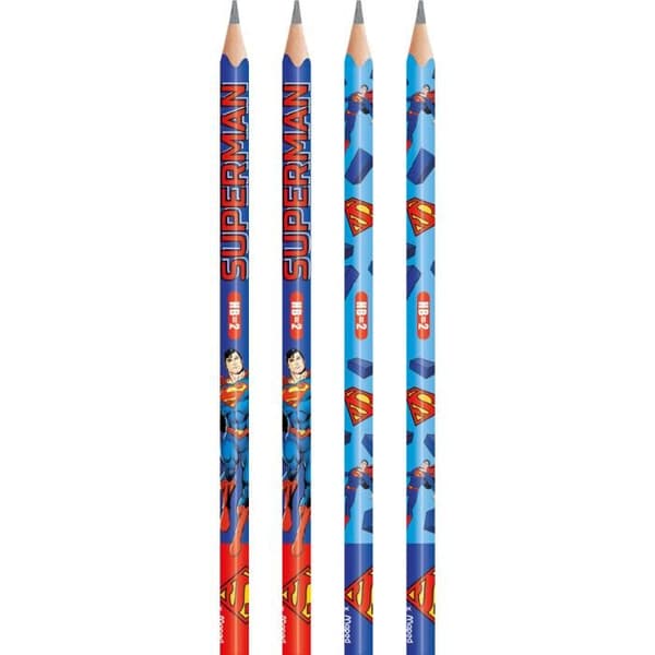 Färgpennor HB #2 - Maped - Superman - 6 stycken - Ergonomisk triangulär form - Flerfärgad