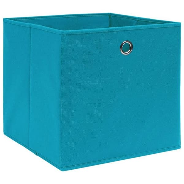 vidaXL Förvaringsboxar 4 st Azurblå 32x32x32 cm Tyg