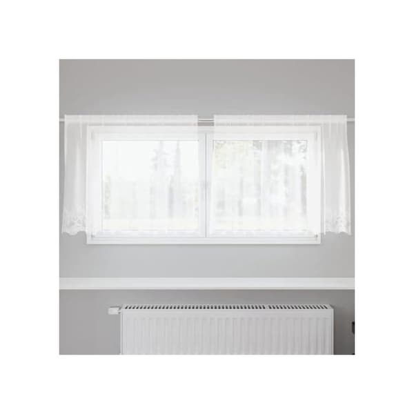 Spetsgardin - vidaXL - 80x200 cm - Vit - Polyester - Ljusfiltrerande - Integritetspaneler - Lätt