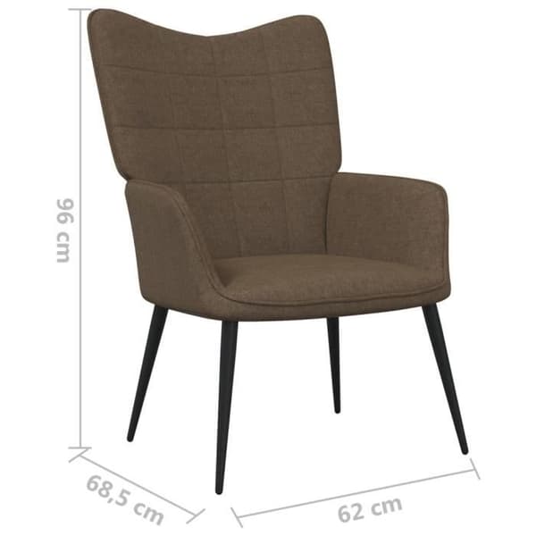 vidaXL Relaxstol 62x68,5x96 cm Brun Tyg