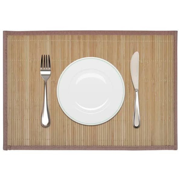 vidaXL Bordstabletter 6 st Bambu 30 x 45 cm Brun