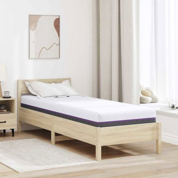 Vidaxl Sängmadrass Vit och Grå 70 x 200 cm Minnesskum
