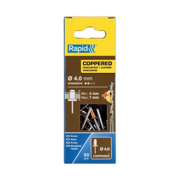 Rivetter - Rapid - 5001462 - Aluminium - Koppar - Ø 4x10 mm - 50 st