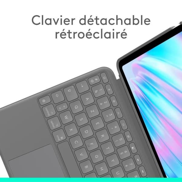 Tangentbordsskydd - Logitech - Combo Touch - För iPad Air 11" (M2, M3 & M4) & iPad Air (5:e generationen) - Grå
