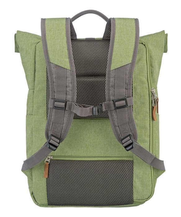 travelite Ryggsäck grön/grå för kvinnor och män Basic Rollup Backpack Green / Grey 266621