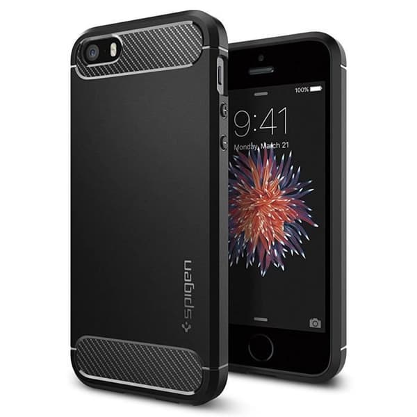 SPIGEN Rugged Armor fodral för iPhone 5/5S/SE Svart