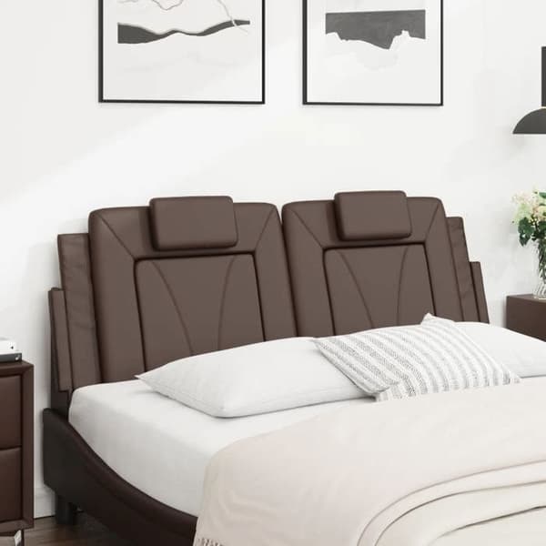 vidaXL Huvudgavelkudde brun 140 cm konstläder 374792
