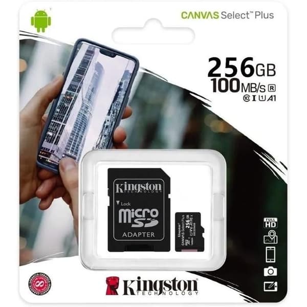 microSDXC UHS-I U1 / Class10 flashminneskort - KINGSTON - Canvas Select - 256 GB
