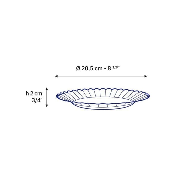 Efterrättstallrik - Duralex - Paris - 20,5 cm - Transparent - Set om 6