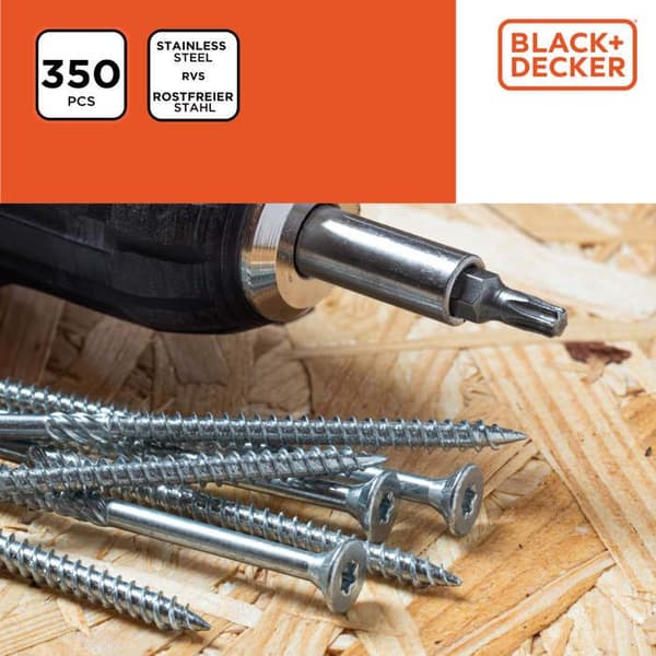 BLACK+DECKER Skruvset 350 st