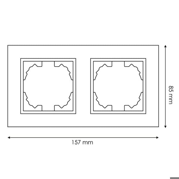 Aluminiumram för 2 moduler - FL Grå - Ledme - FL-49-G