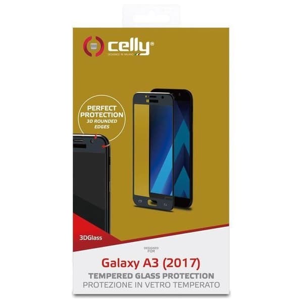Celly 3D Glas Galaxy A3 2017 Svart