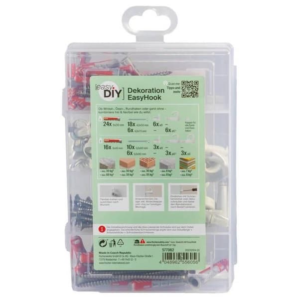 Fischer 577062 easyDIY EasyHook Assortimentslåda med pluggar 113 st