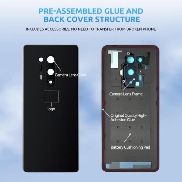 Baksida - Eonpam - OnePlus 8 Pro - Ersättning - Kameraglas - Blå
