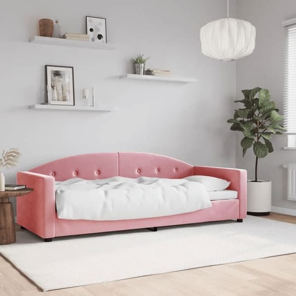 vidaXL Soffa rosa 80x200 cm sammet 354132