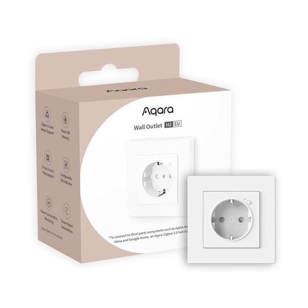Ansluten Vägguttag - Aqara - H2 EU - Zigbee 3.0 - Vit - Inomhus