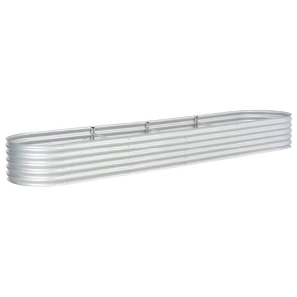Jardinière - vidaXL - 400x80x44 cm - Galvaniserat stål - Silverfärgad - Rektangulär