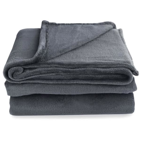 Täckning - Mikrofiberfilt - 160 x 210 cm - Grafit - 100% polyester