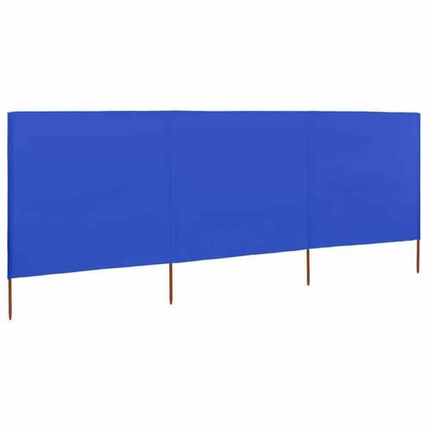 vidaXL 3 Panel Room Divider Tyg 400 x 120 cm Azurblå