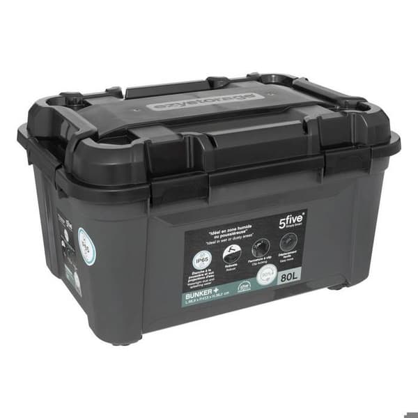 Plastlåda 80L svart - 5 five simply smart