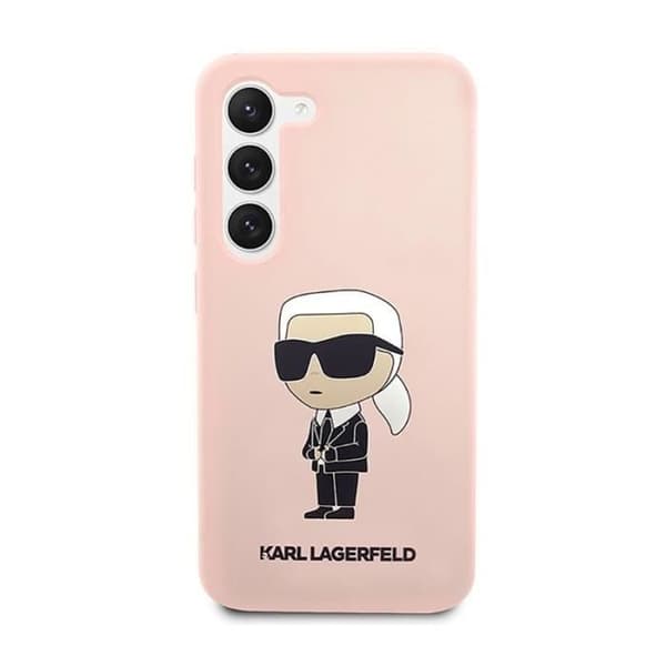 Siliconfodral - KARL LAGERFELD - Samsung Galaxy S23+ - NFT Ikonik-mönster - Mikrofiberfoder - Rosa