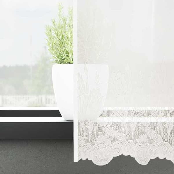 vidaXL Spetsgardin Vit 1200 x 300 cm Polyester 4107981