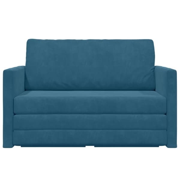 Sängsoffa 2 i 1 Blå 124x204x61 cm i Sammet