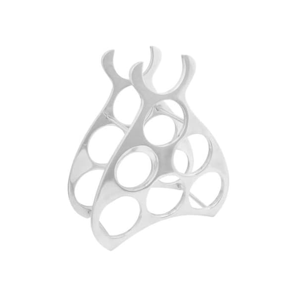 Modern vinställ - vidaXL - Silver - Aluminium - 32x14x37,5 cm - Triangulär design - Blank finish