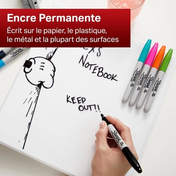 Sharpie - permanenta markörer fin spets Röd, 12-pack (S0810940)