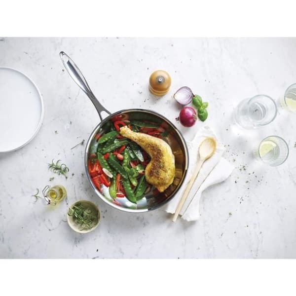 Stekpanna + lock Chef D: 24 cm - rostfritt stål