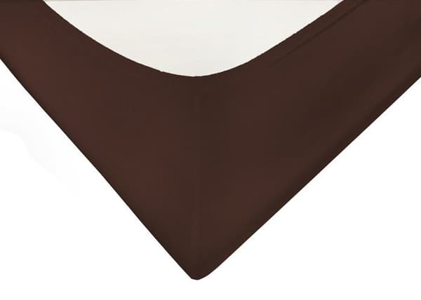 Drap-housse satin 220x200x25, brun_18, MATEX