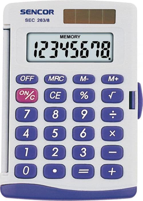 Kalkylator - Sencor - SEC 263/8 - Solenergikälla - 8 positioner - 35 g