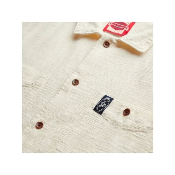 Chemise Superdry Herr Merchant Beige Bomull