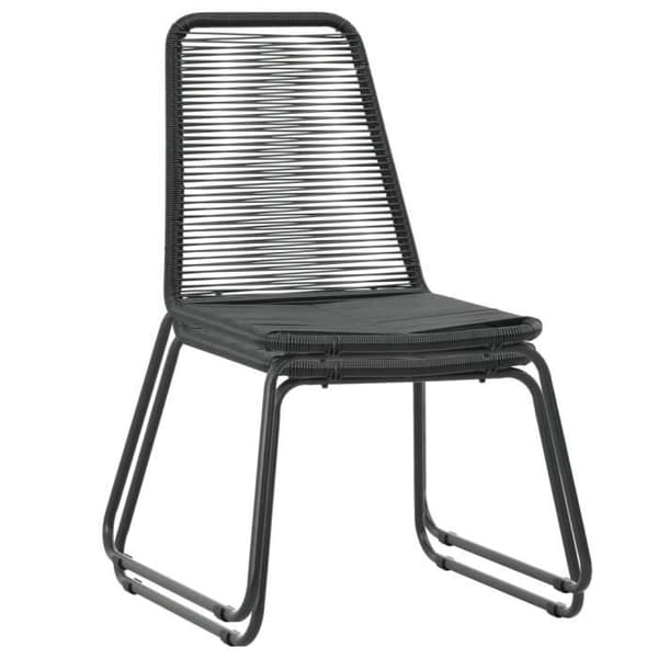 vidaXL Utestolar 2 st Poly Rotting Svart