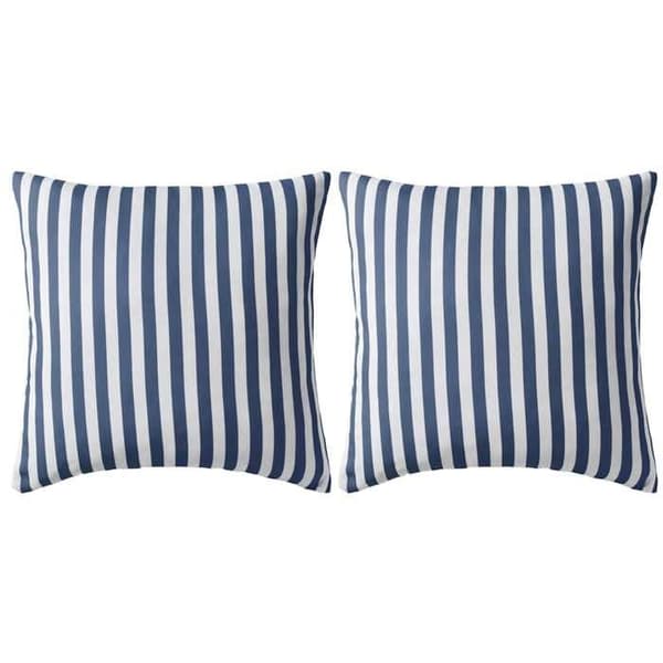 vidaXL Utomhuskudde 2 st Stripe Print 45 x 45 cm Blå