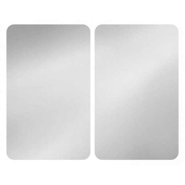 Skyddsplatta för spis - WENKO - 2-pack - Härdat Glas - 30x52 cm - Silver