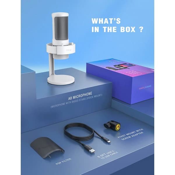 Mikrofon USB - FIFINE - Gaming - RGB - Unidirektionell - Touchkontroll