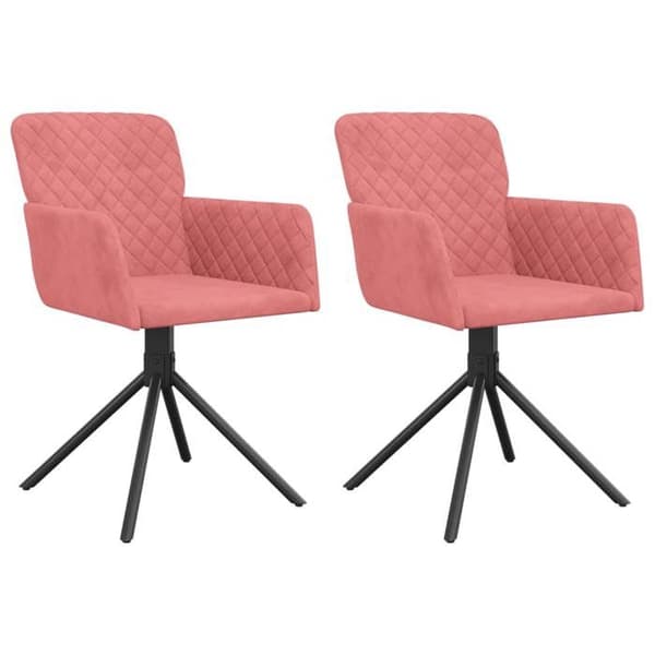 vidaXL Snurrande matstolar set om 2 Rosa Sammet 344794