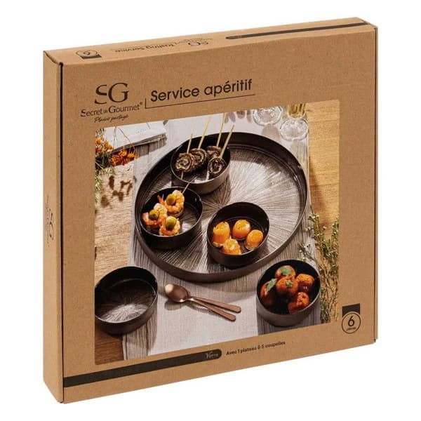 Servis Aperitif 6 Delar "Astra" 34cm Svart